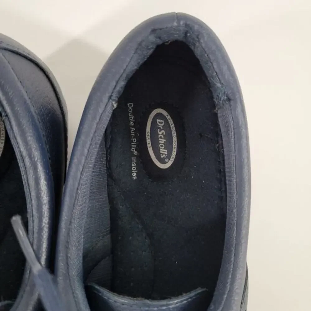 Womens Dr. Scholls Lace Up Shoes 9 M Double Air Pillow Insoles Comfort Navy Blue